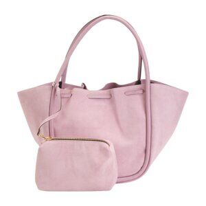 CHEVAL Lilac Made In Italy Suede Tote With Tube Handles